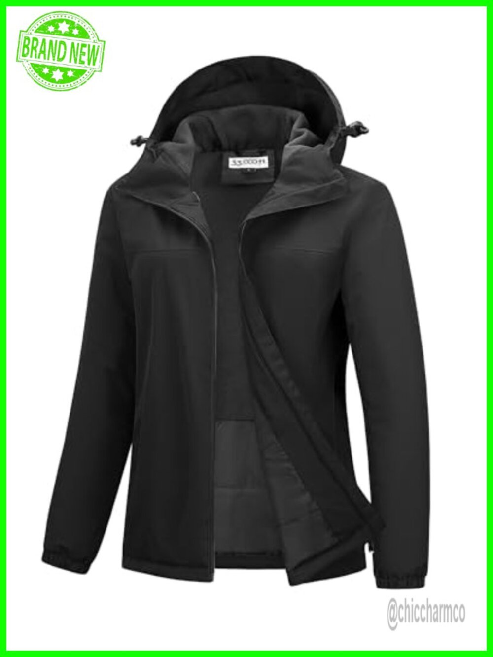 Women's Waterproof Fleece Lined Rain Jacket Warm Winter Ski Coat